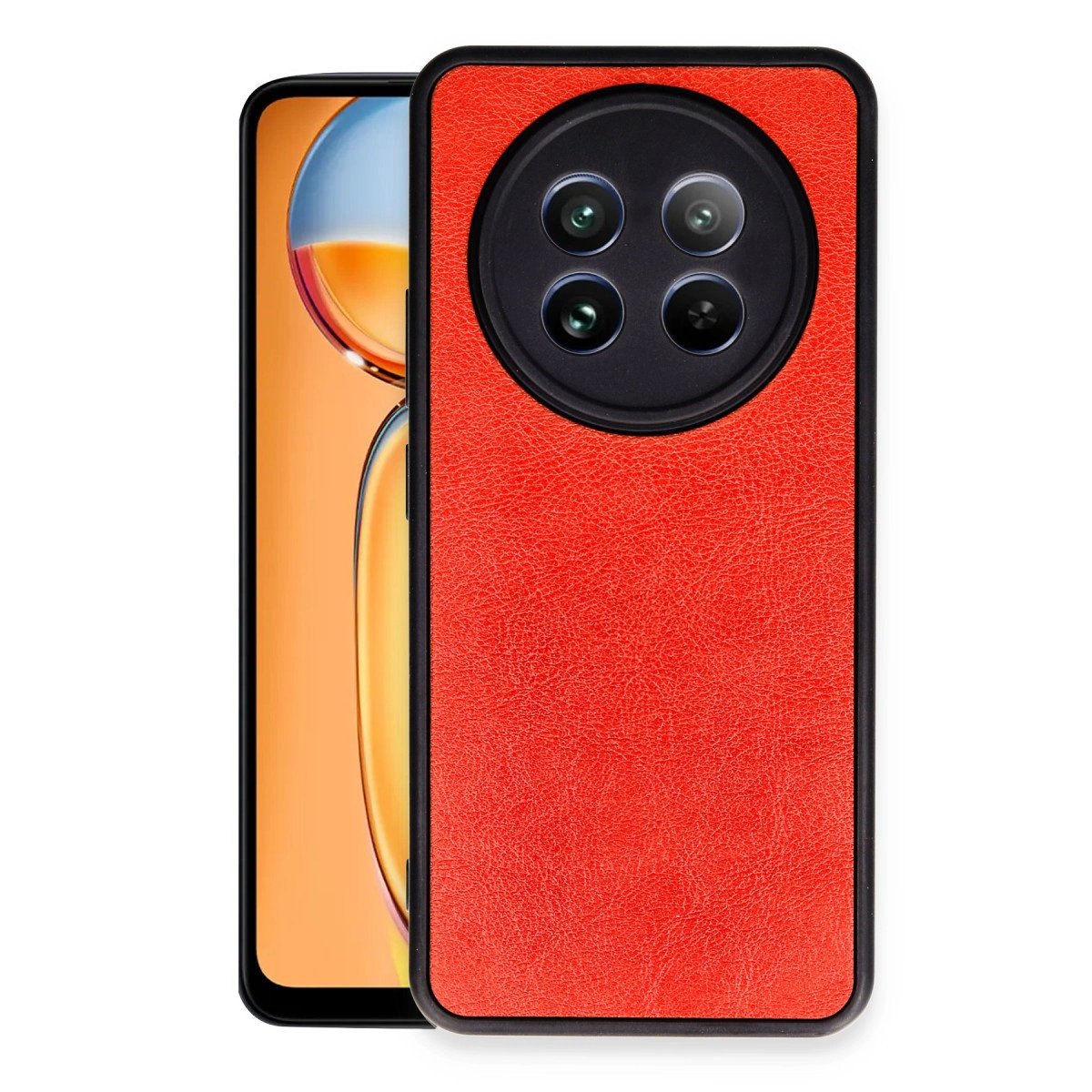 Realme 12 5g Kılıf Aras Deri Kapak - Kırmızı Realme 12 5g Kılıf Aras Deri Kapak - Kırmızı
