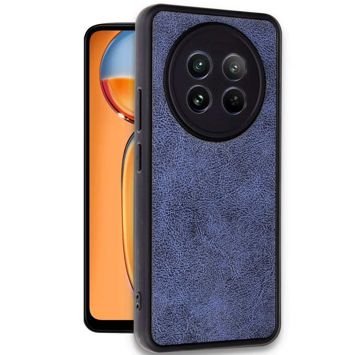 Realme 12 5g Kılıf Aras Deri Kapak - Lacivert Realme 12 5g Kılıf Aras Deri Kapak - Lacivert