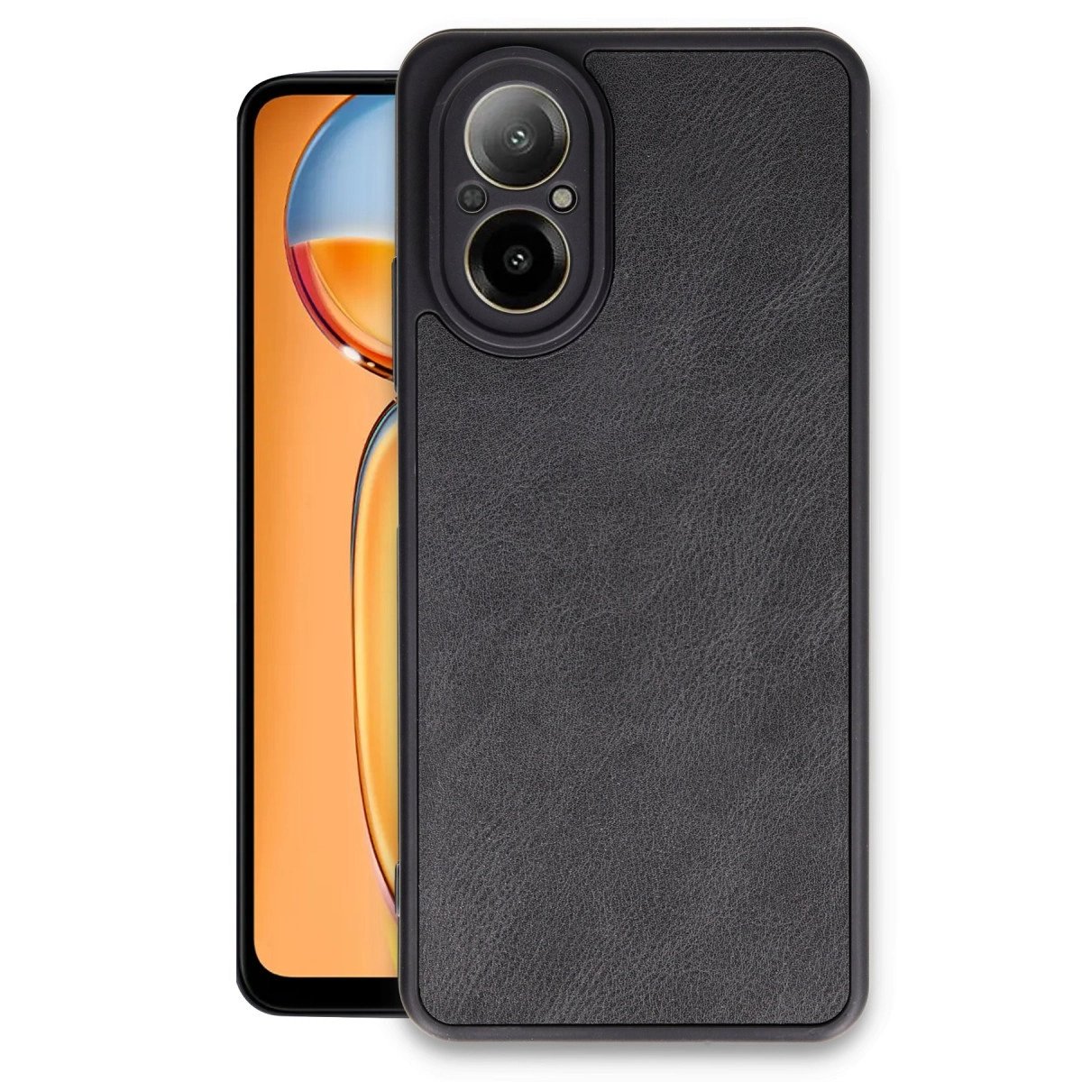 Realme 12 Lite Kılıf Aras Deri Kapak - Siyah Realme 12 Lite Kılıf Aras Deri Kapak - Siyah
