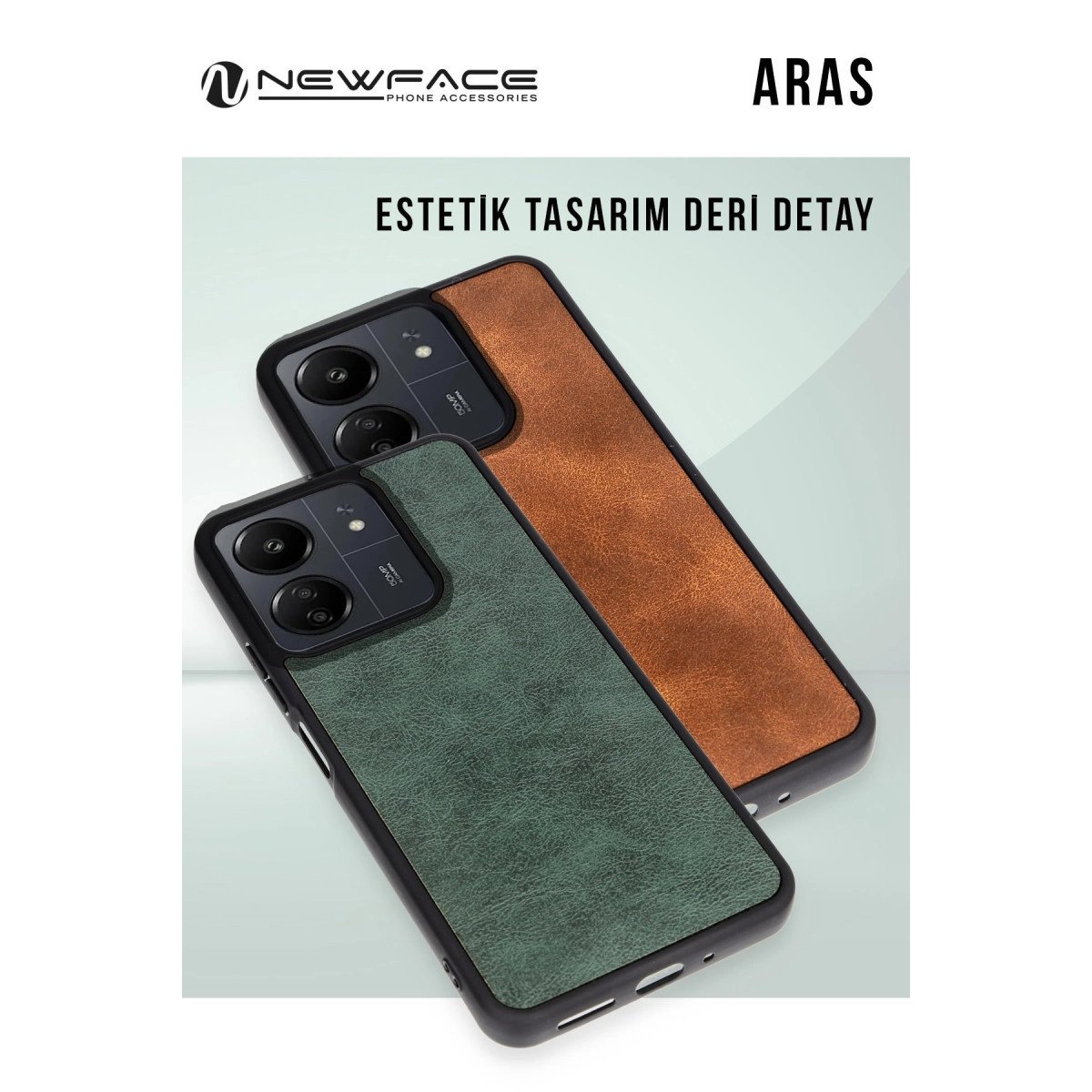Realme 12 Lite Kılıf Aras Deri Kapak - Siyah Realme 12 Lite Kılıf Aras Deri Kapak - Siyah