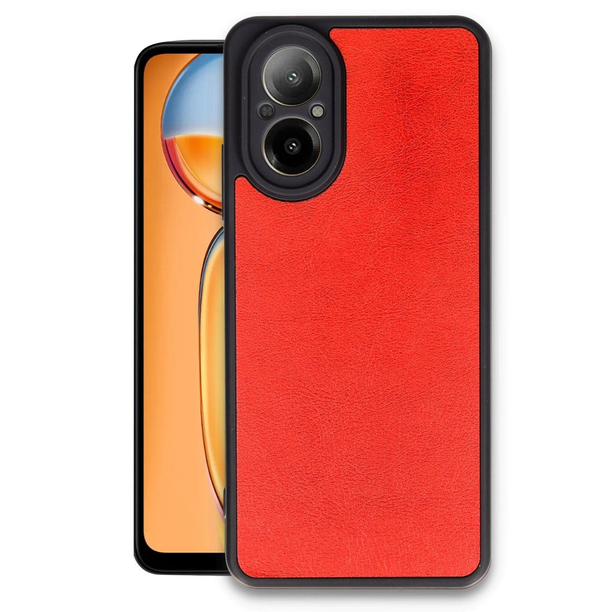Realme 12 Lite Kılıf Aras Deri Kapak - Kırmızı Realme 12 Lite Kılıf Aras Deri Kapak - Kırmızı