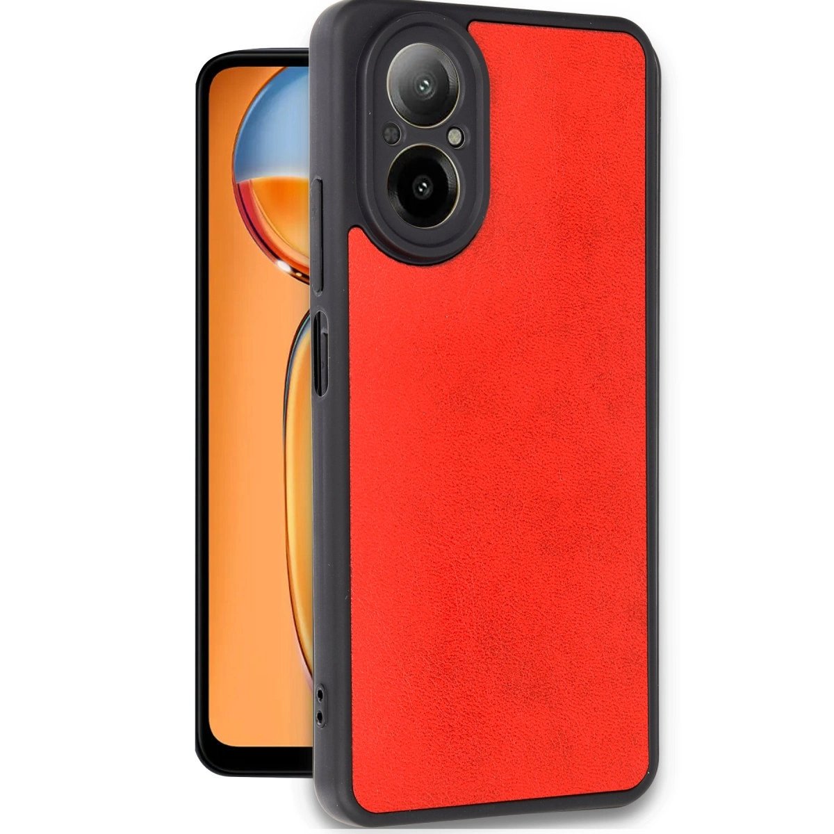Realme 12 Lite Kılıf Aras Deri Kapak - Kırmızı Realme 12 Lite Kılıf Aras Deri Kapak - Kırmızı