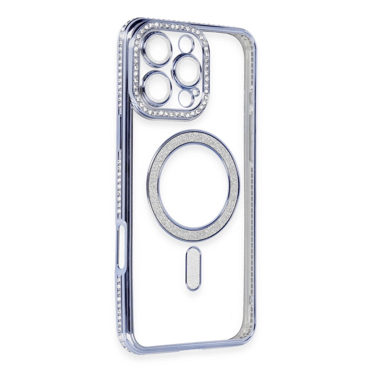 İphone 16 Pro Kılıf Joke Simli Magneticsafe Kılıf - Mavi