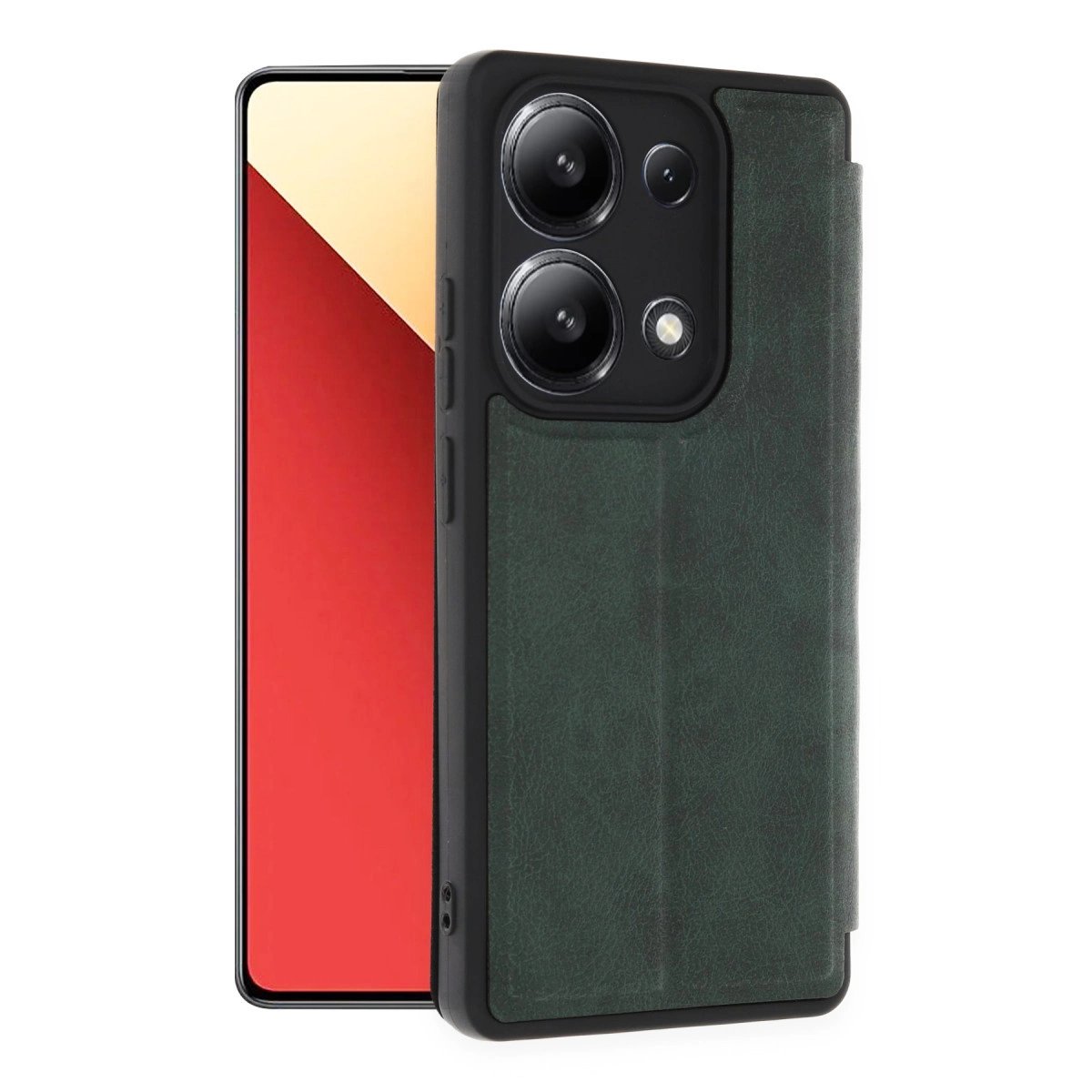 Xiaomi Redmi Note 13 4g Kılıf Flip Cover - Koyu Yeşil Xiaomi Redmi Note 13 4g Kılıf Flip Cover - Koyu Yeşil