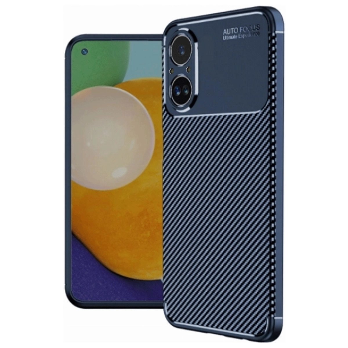 Realme 12 Lite Kılıf Auto Focus Karbon Kapak - Lacivert Realme 12 Lite Kılıf Auto Focus Karbon Kapak - Lacivert