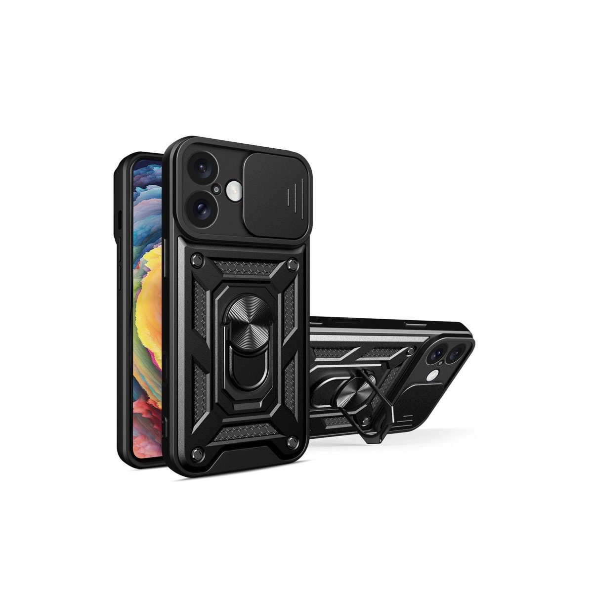 İphone 16 Kılıf Pars Lens Yüzüklü Silikon - Siyah İphone 16 Kılıf Pars Lens Yüzüklü Silikon - Siyah