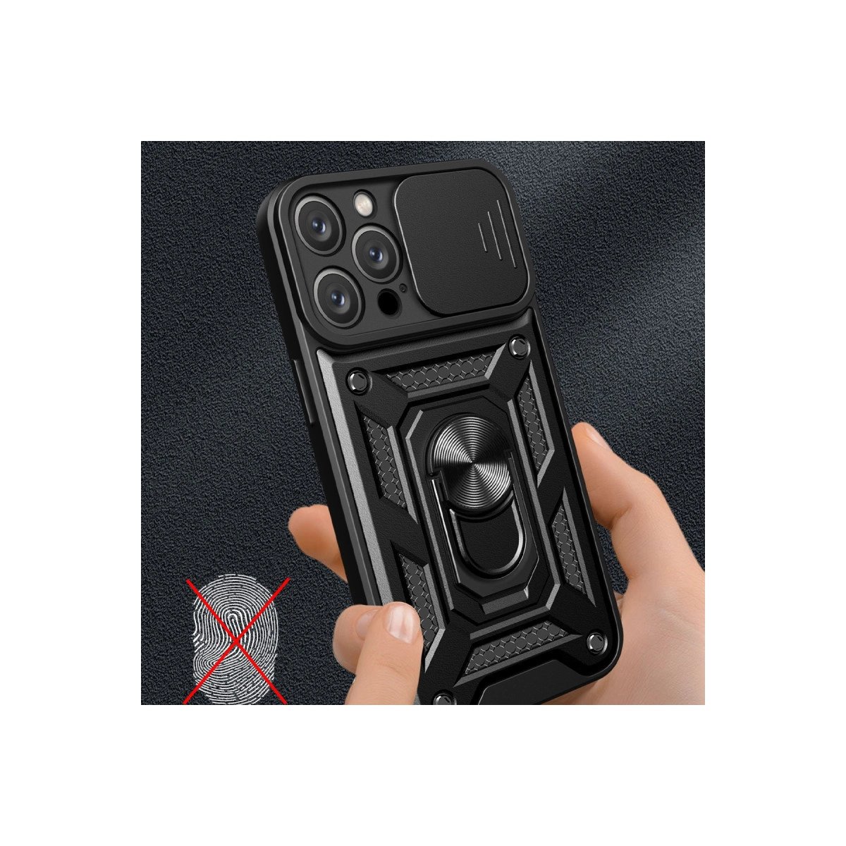 İphone 16 Pro Kılıf Pars Lens Yüzüklü Silikon - Kırmızı