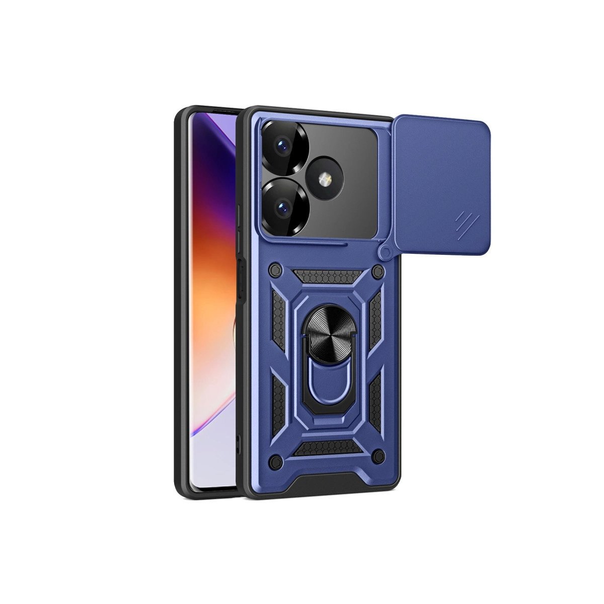 13 4g Kılıf Pars Lens Yüzüklü  - Lacivert