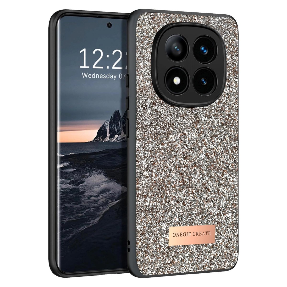 Onegif Xiaomi Redmi Note 14 Pro 4g Bright Simli Kapak - Gold Onegif Xiaomi Redmi Note 14 Pro 4g Bright Simli Kapak - Gold