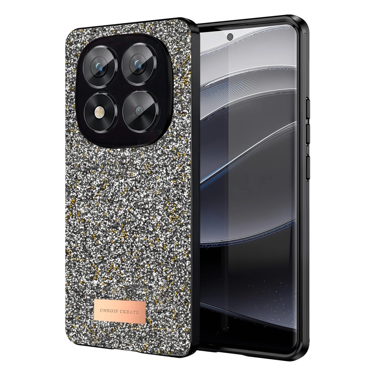 Onegif Xiaomi Redmi Note 14 Pro 5g Bright Simli Kapak - Gümüş Onegif Xiaomi Redmi Note 14 Pro 5g Bright Simli Kapak - Gümüş