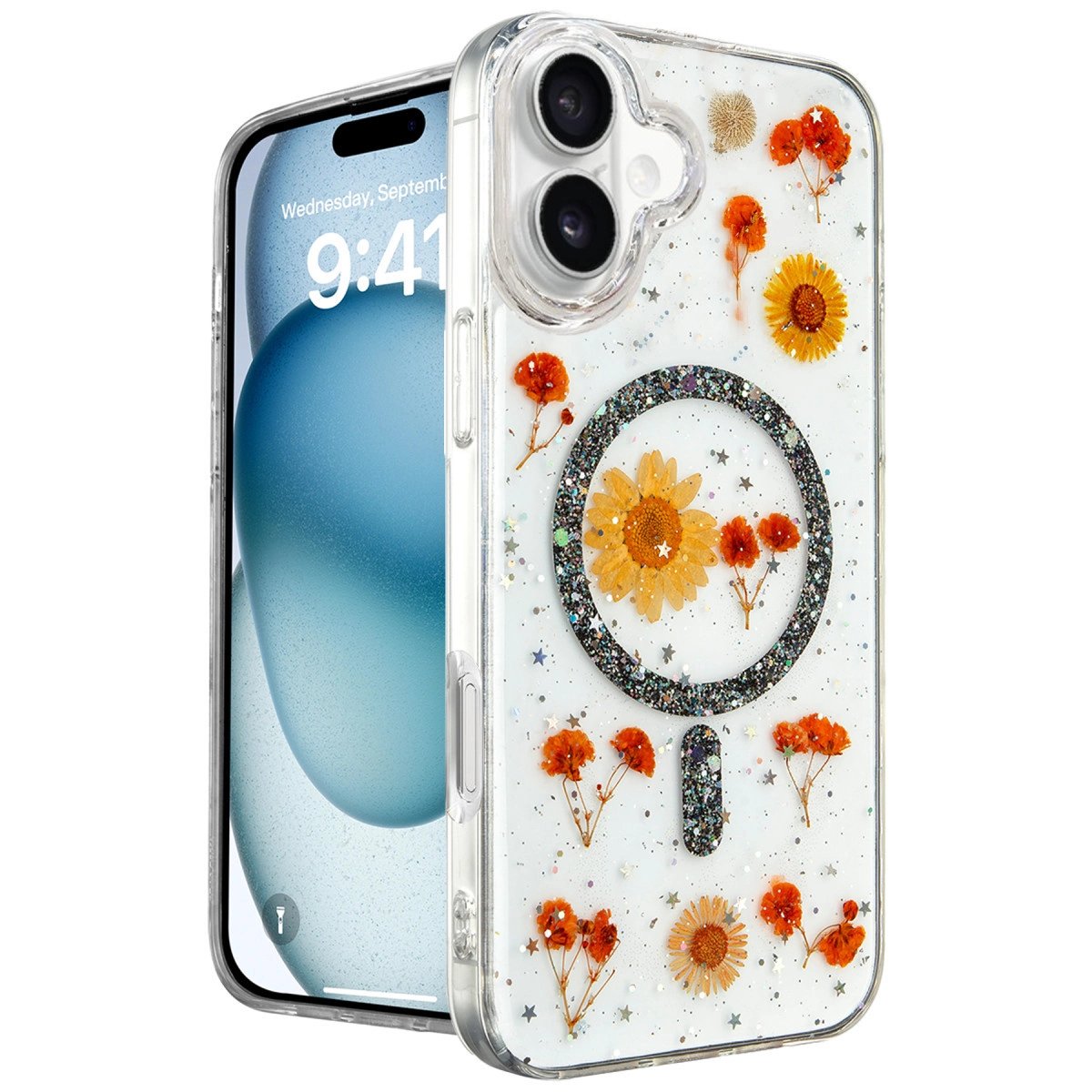 İphone 16 Kılıf Daisy Simli Magsafe Kapak - Siyah İphone 16 Kılıf Daisy Simli Magsafe Kapak - Siyah