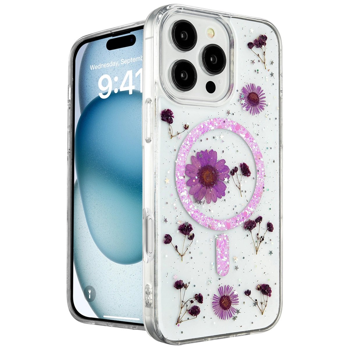 İphone 16 Pro Max Kılıf Daisy Simli Magsafe Kapak - Mor İphone 16 Pro Max Kılıf Daisy Simli Magsafe Kapak - Mor