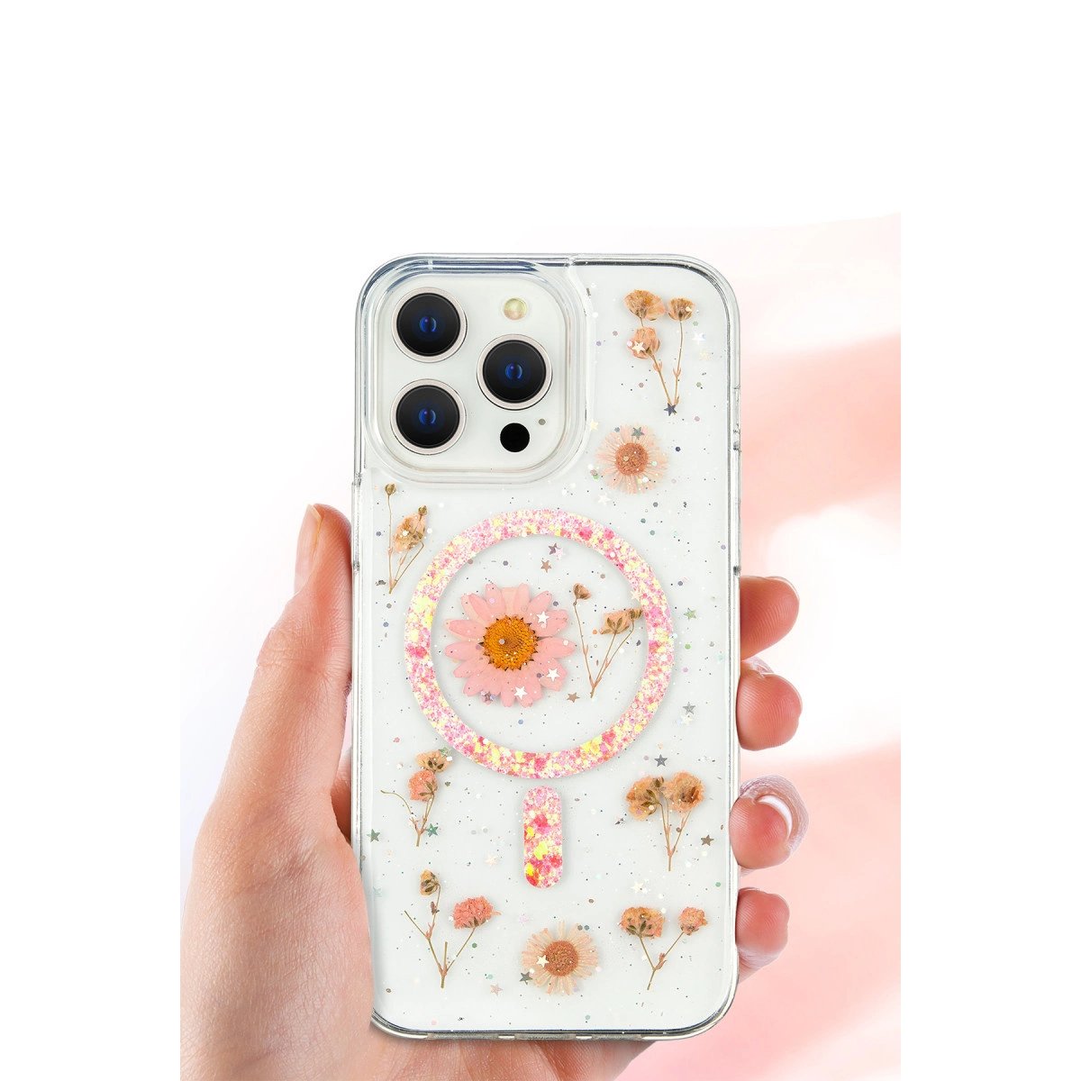 İphone 16 Pro Max Kılıf Daisy Simli Magsafe Kapak - Mor İphone 16 Pro Max Kılıf Daisy Simli Magsafe Kapak - Mor