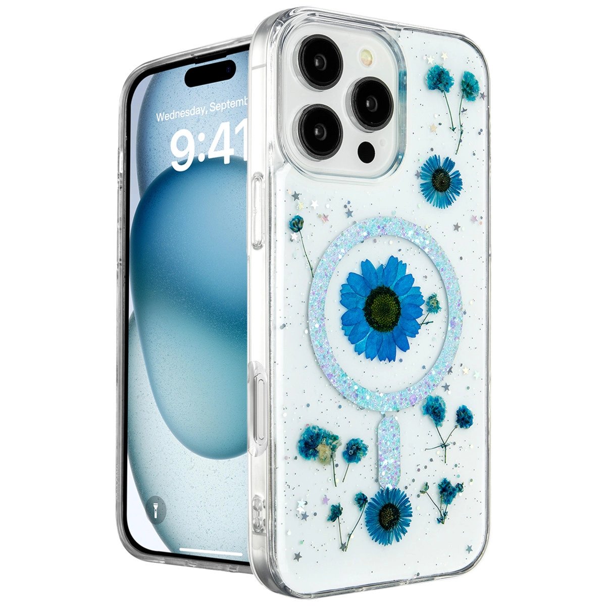 İphone 16 Pro Max Kılıf Daisy Simli Magsafe Kapak - Mavi İphone 16 Pro Max Kılıf Daisy Simli Magsafe Kapak - Mavi