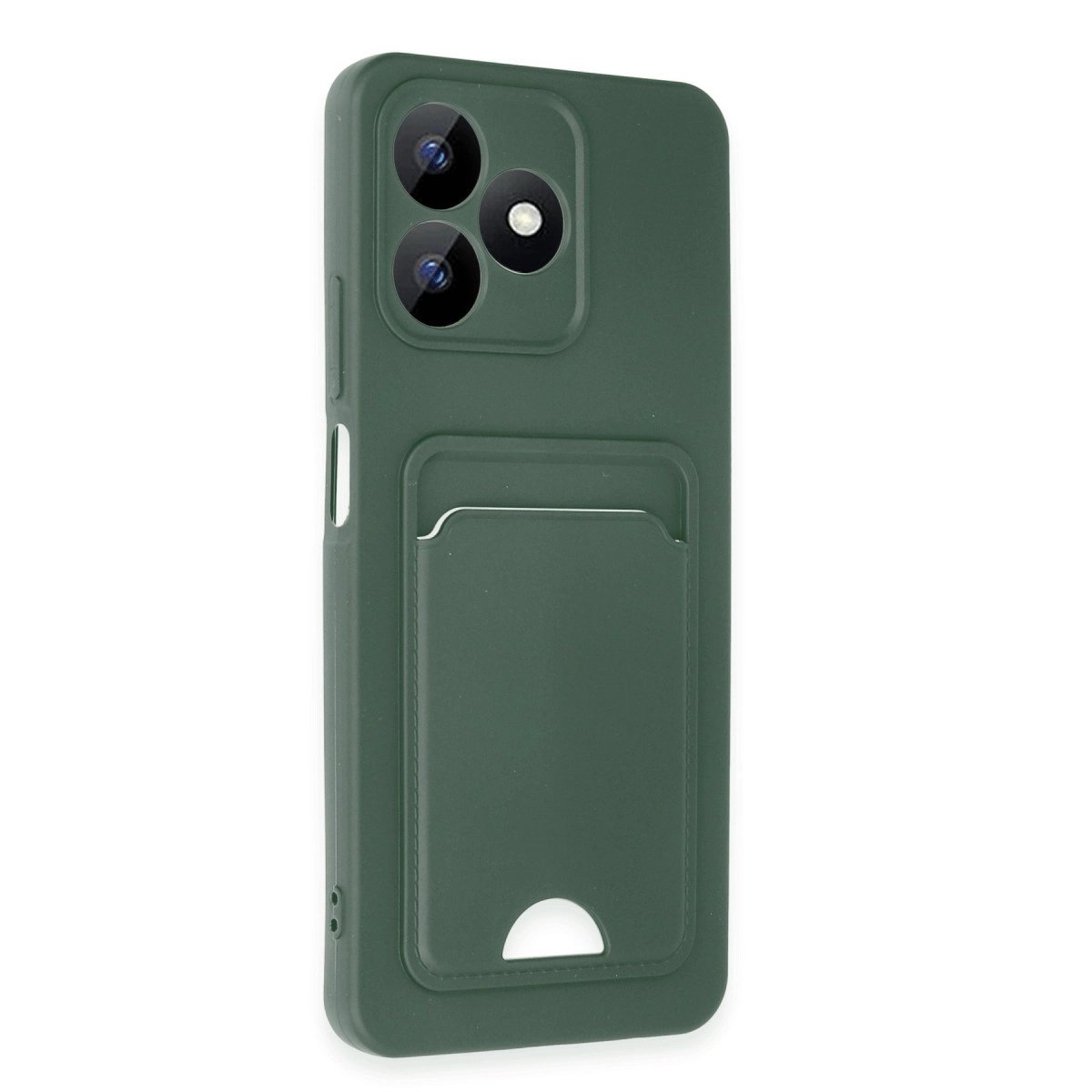 Realme Note 50 4g Kılıf Kelvin Kartvizitli Silikon - Koyu Yeşil