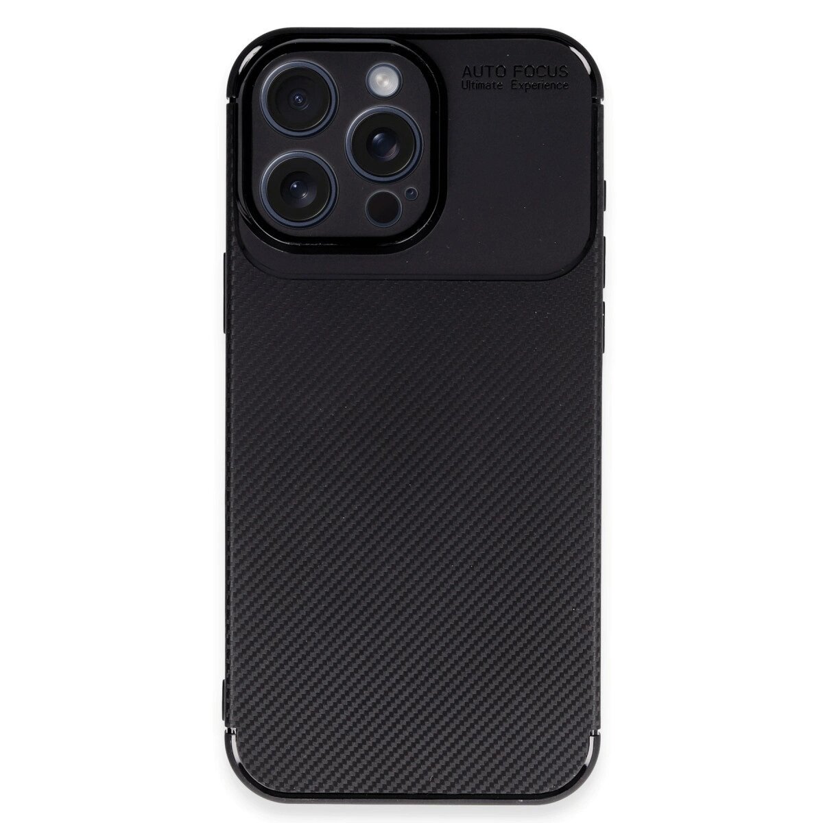 İphone 16 Pro Kılıf Auto Focus Karbon Kapak - Siyah