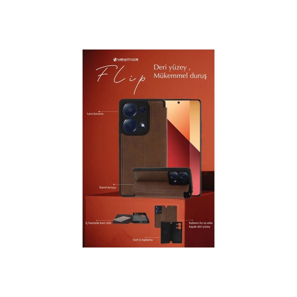 İphone 16 Plus Kılıf Flip Cover - Siyah