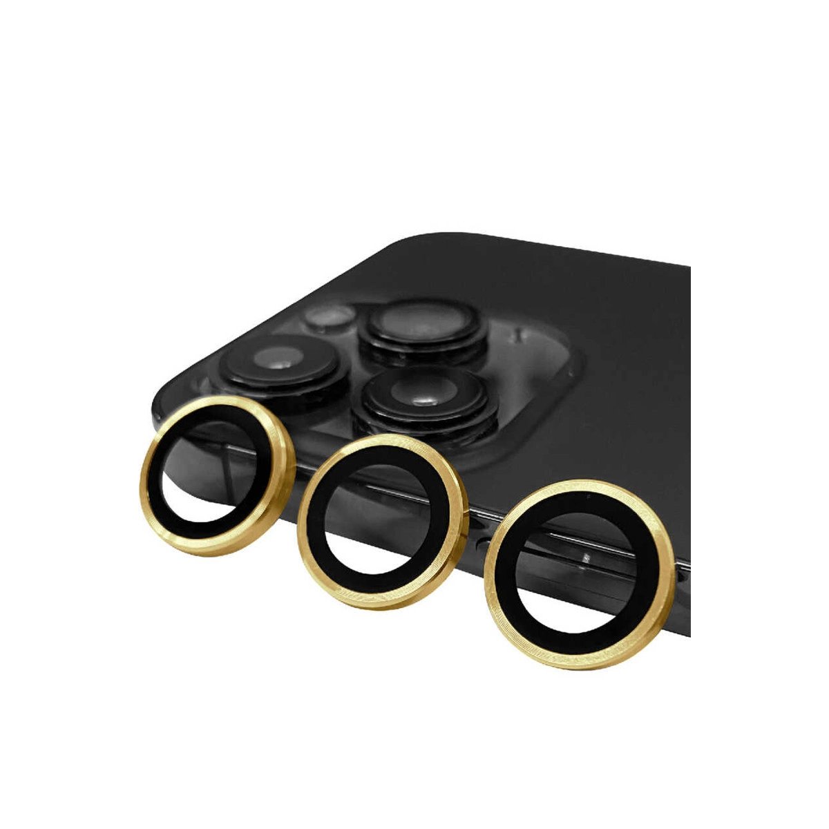 İphone 13 Pro Max Raze Metal Kamera Lens - Gold İphone 13 Pro Max Raze Metal Kamera Lens - Gold