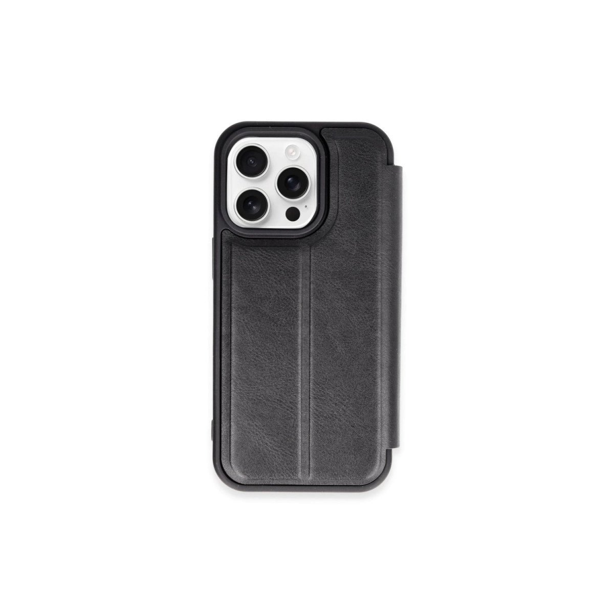 İphone 15 Pro Max Kılıf Flip Cover - Siyah