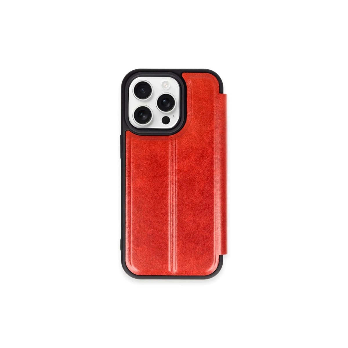İphone 15 Pro Max Kılıf Flip Cover - Kırmızı İphone 15 Pro Max Kılıf Flip Cover - Kırmızı