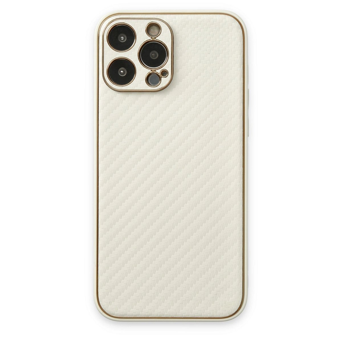 İphone 13 Pro Max Kılıf Coco Karbon Silikon - Beyaz