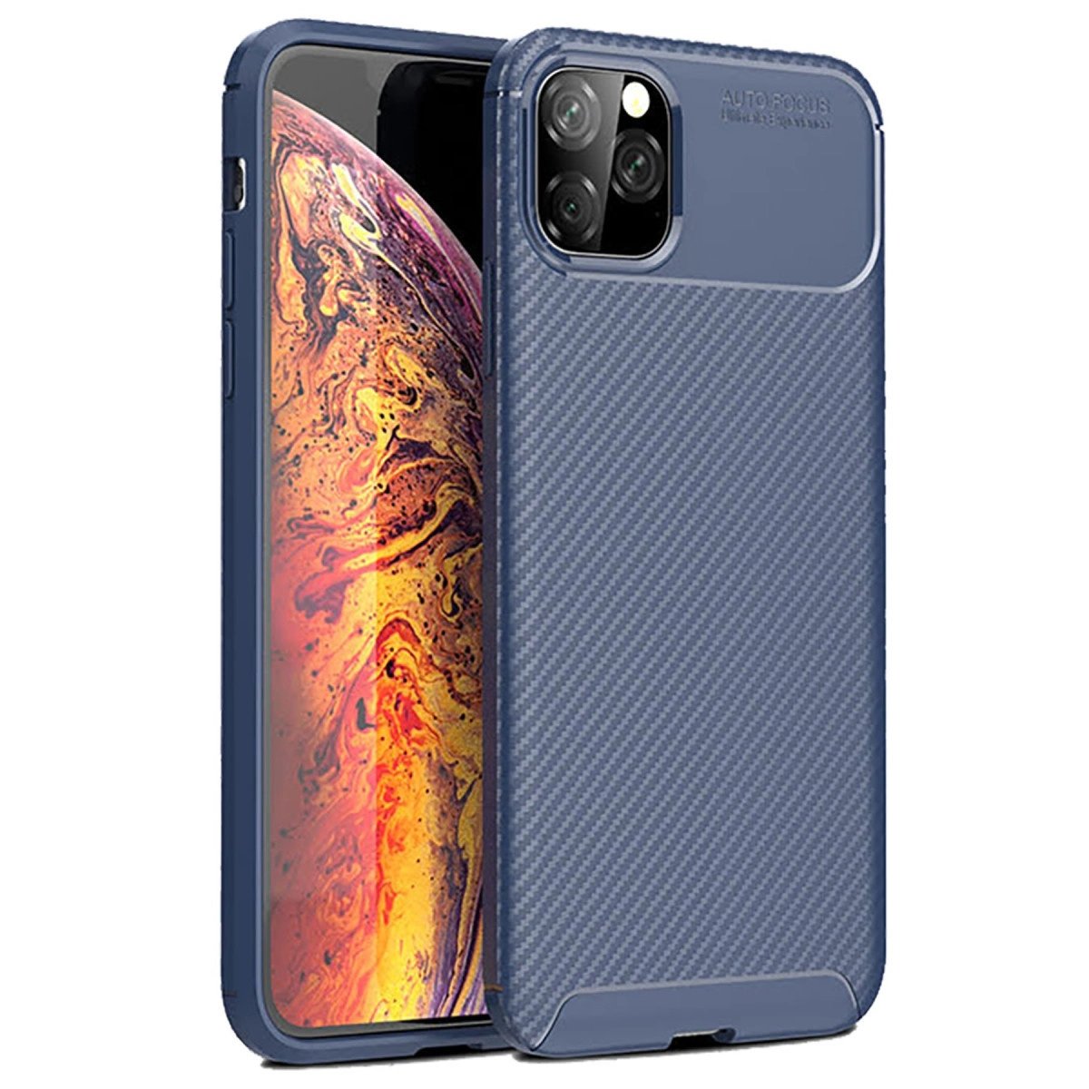 İphone 11 Pro Kılıf Auto Focus Karbon Kapak - Lacivert İphone 11 Pro Kılıf Auto Focus Karbon Kapak - Lacivert