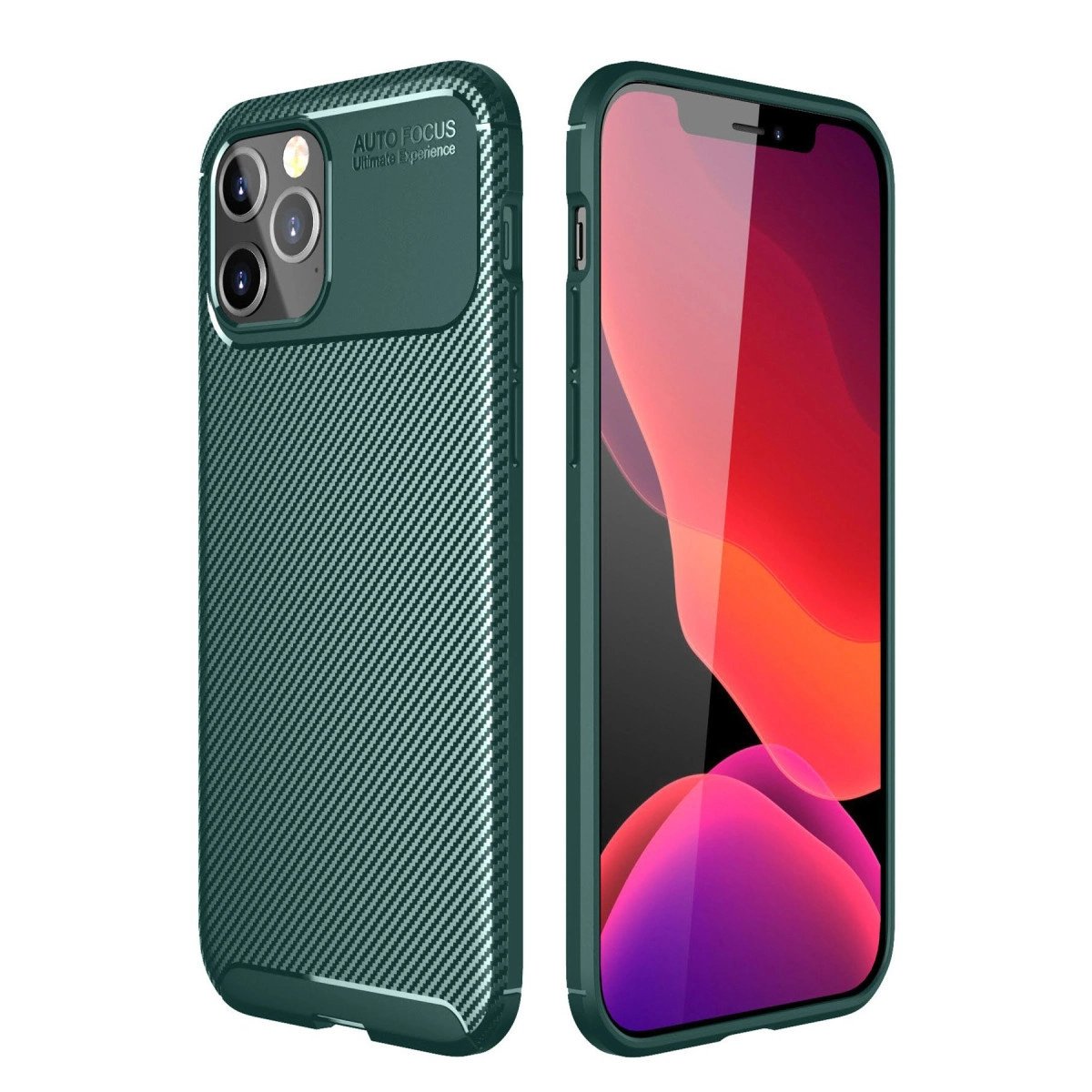 İphone 11 Pro Kılıf Auto Focus Karbon Kapak - Yeşil İphone 11 Pro Kılıf Auto Focus Karbon Kapak - Yeşil