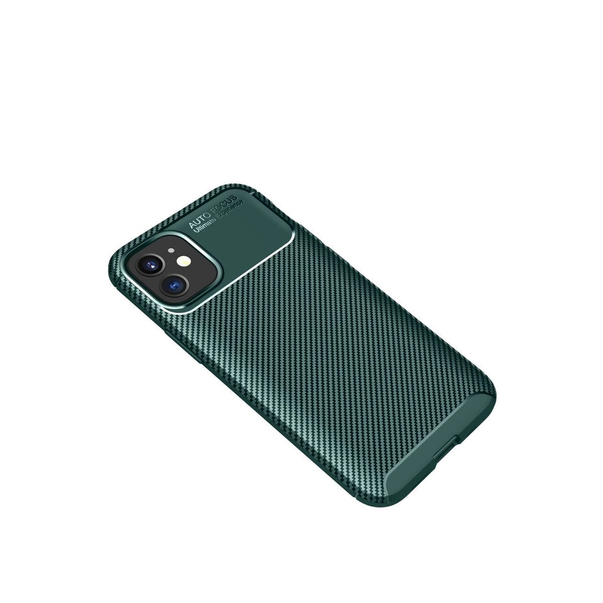 İphone 12 Mini Kılıf Auto Focus Karbon Kapak - Yeşil İphone 12 Mini Kılıf Auto Focus Karbon Kapak - Yeşil