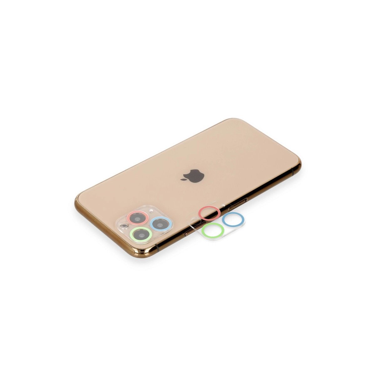 İphone 11 Pro Renkli Kamera Lens Koruma Cam - Mavi-yeşil