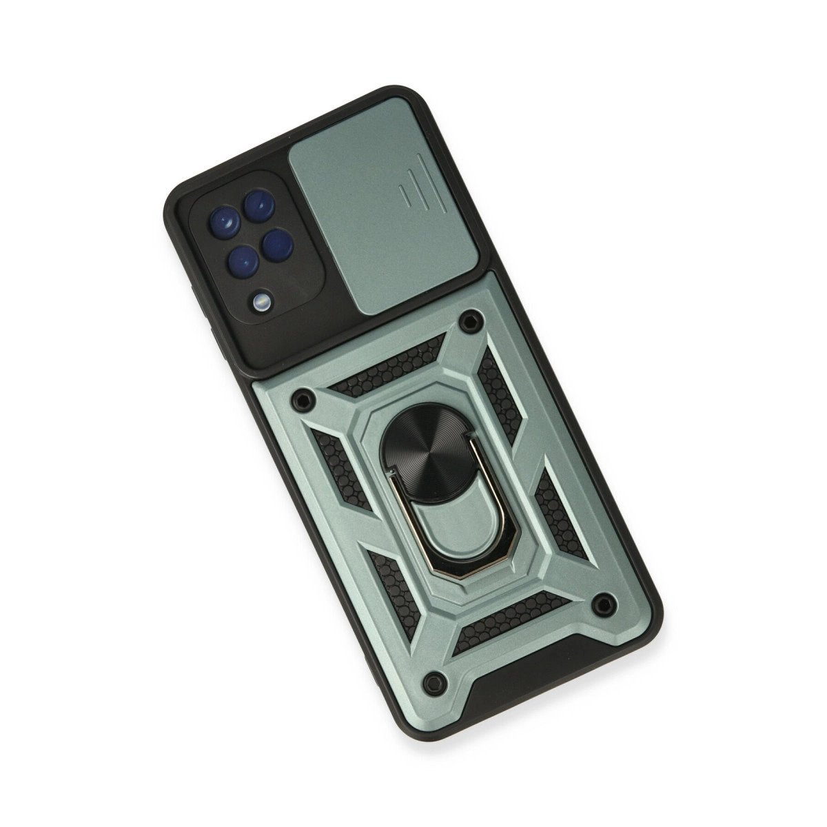 Samsung Galaxy A22 Kılıf Pars Lens Yüzüklü Silikon - Yeşil Samsung Galaxy A22 Kılıf Pars Lens Yüzüklü Silikon - Yeşil