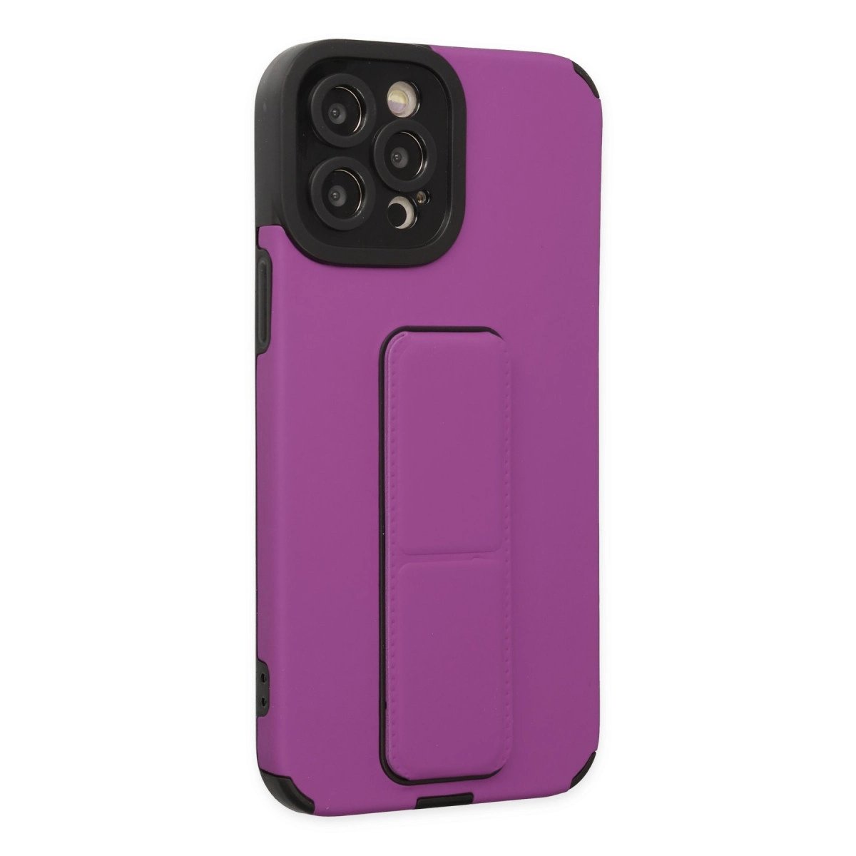 İphone 12 Pro Max Kılıf Mega Standlı Silikon - Mor İphone 12 Pro Max Kılıf Mega Standlı Silikon - Mor