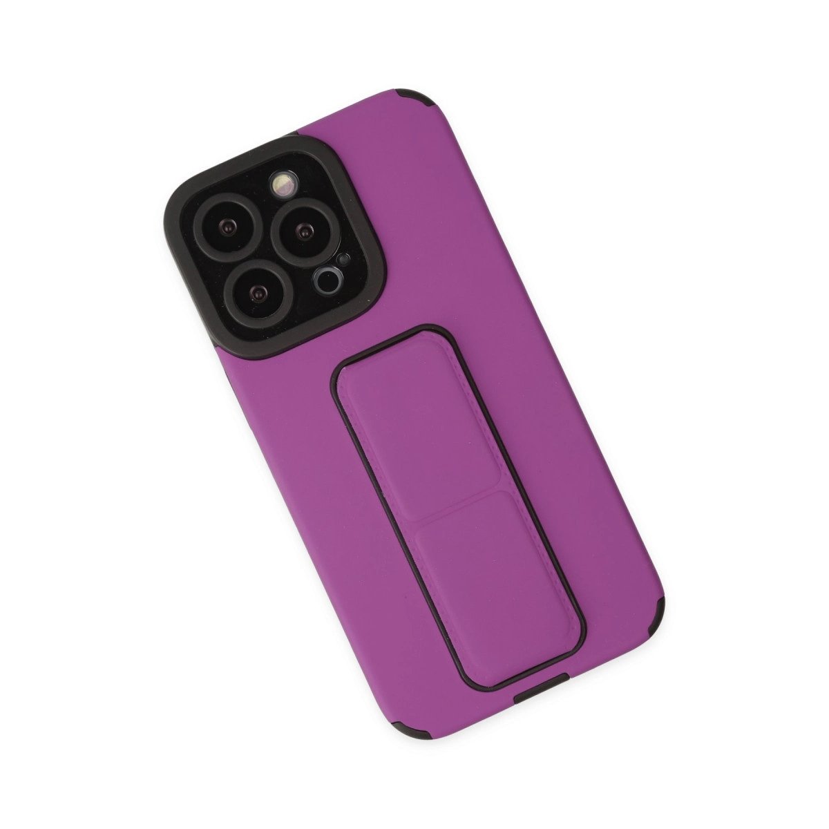 İphone 13 Pro Max Kılıf Mega Standlı Silikon - Mor İphone 13 Pro Max Kılıf Mega Standlı Silikon - Mor