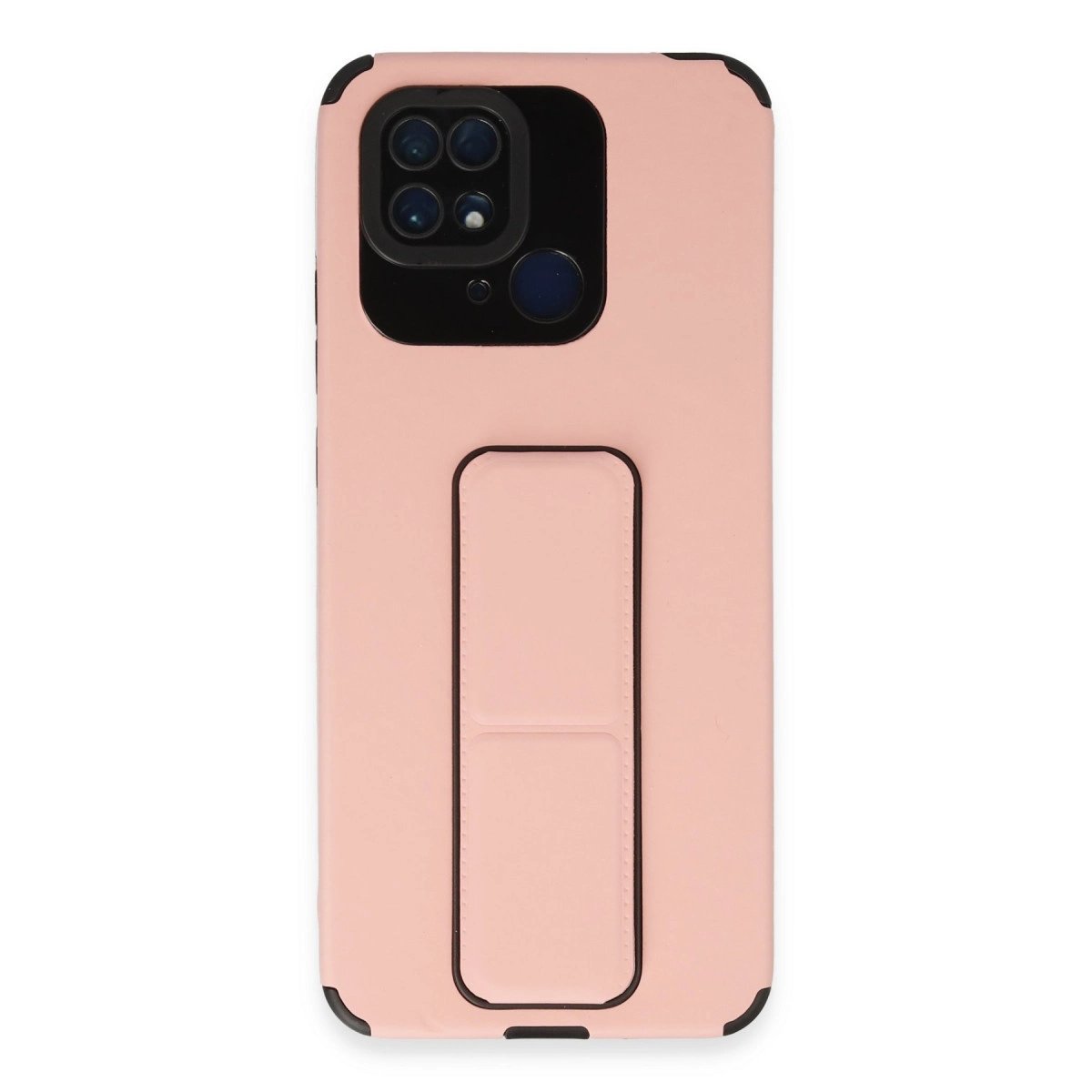 Xiaomi Redmi 10c Kılıf Mega Standlı Silikon - Pudra Xiaomi Redmi 10c Kılıf Mega Standlı Silikon - Pudra