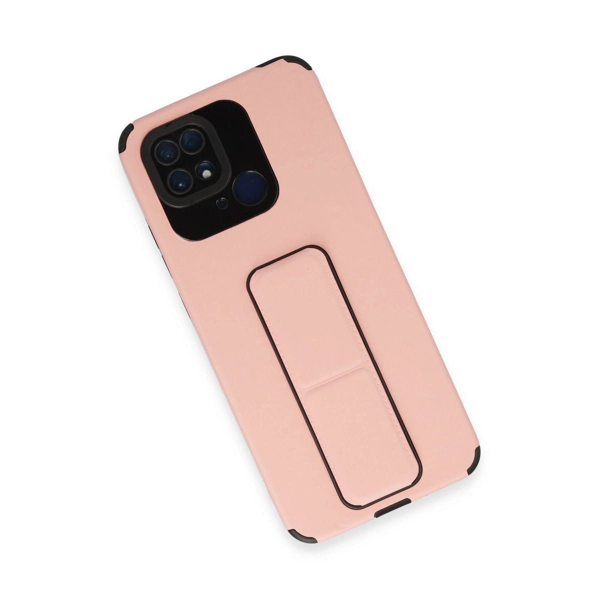 Xiaomi Redmi 10c Kılıf Mega Standlı Silikon - Pudra Xiaomi Redmi 10c Kılıf Mega Standlı Silikon - Pudra