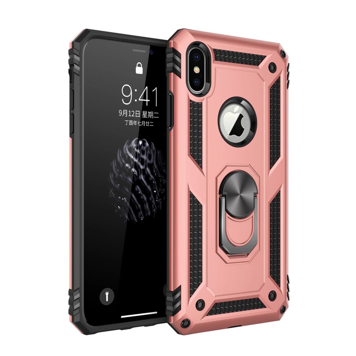İphone X Kılıf Sofya Yüzüklü Silikon Kapak - Rose İphone X Kılıf Sofya Yüzüklü Silikon Kapak - Rose