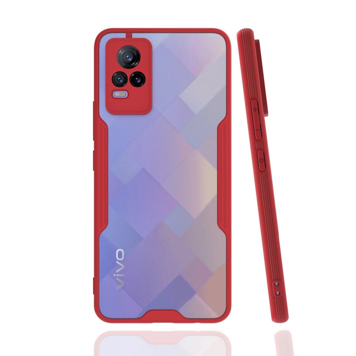 Vivo V21e Kılıf Platin Silikon - Kırmızı Vivo V21e Kılıf Platin Silikon - Kırmızı