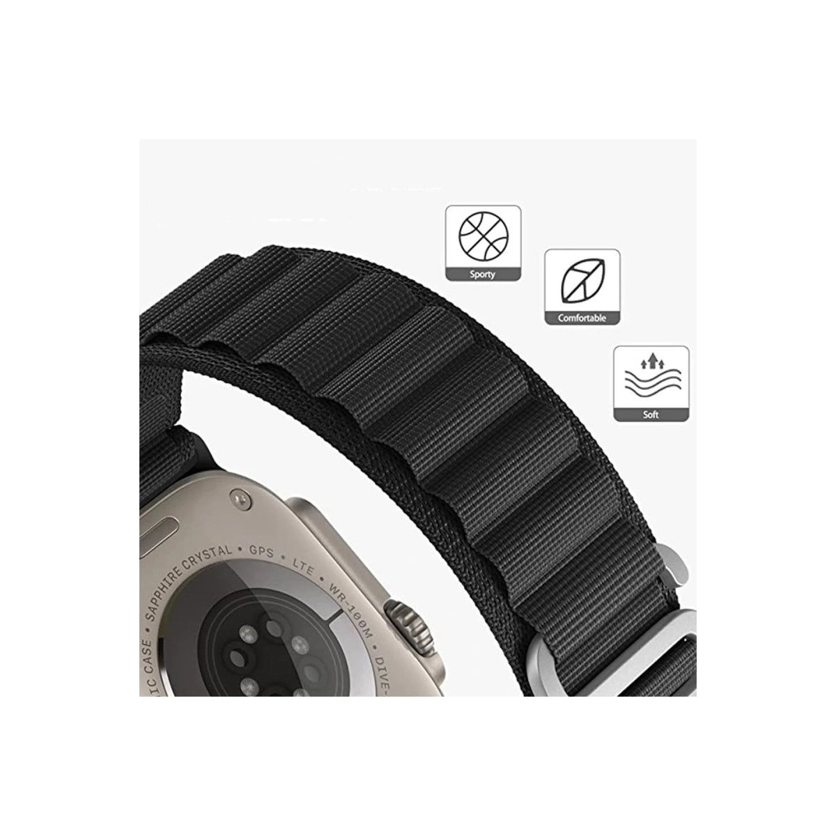 Apple Watch 42mm Mountain Kordon - Beyaz-kırmızı