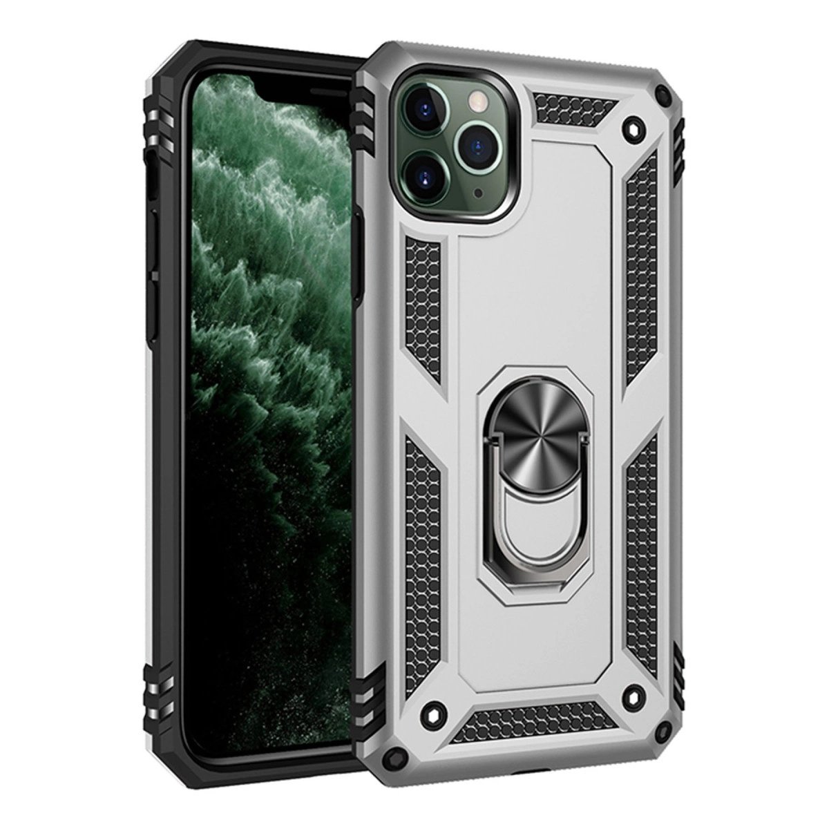 İphone 11 Pro Max Kılıf Sofya Yüzüklü Silikon Kapak - Gümüş İphone 11 Pro Max Kılıf Sofya Yüzüklü Silikon Kapak - Gümüş
