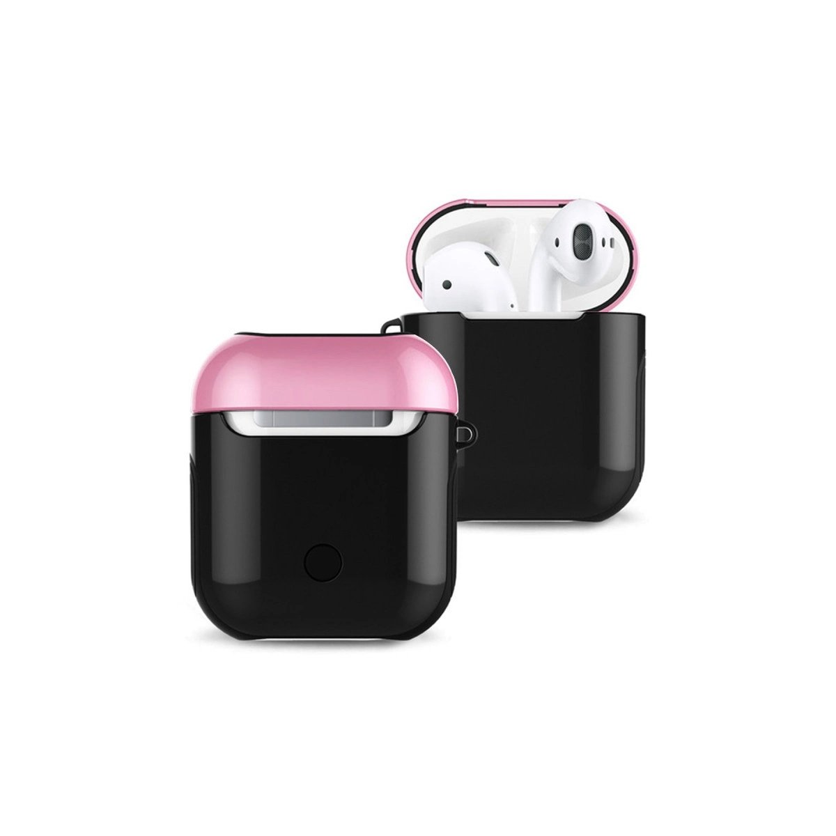 Airpods 2 (2.nesil) 3in1 Kılıf - Siyah-pembe Airpods 2 (2.nesil) 3in1 Kılıf - Siyah-pembe