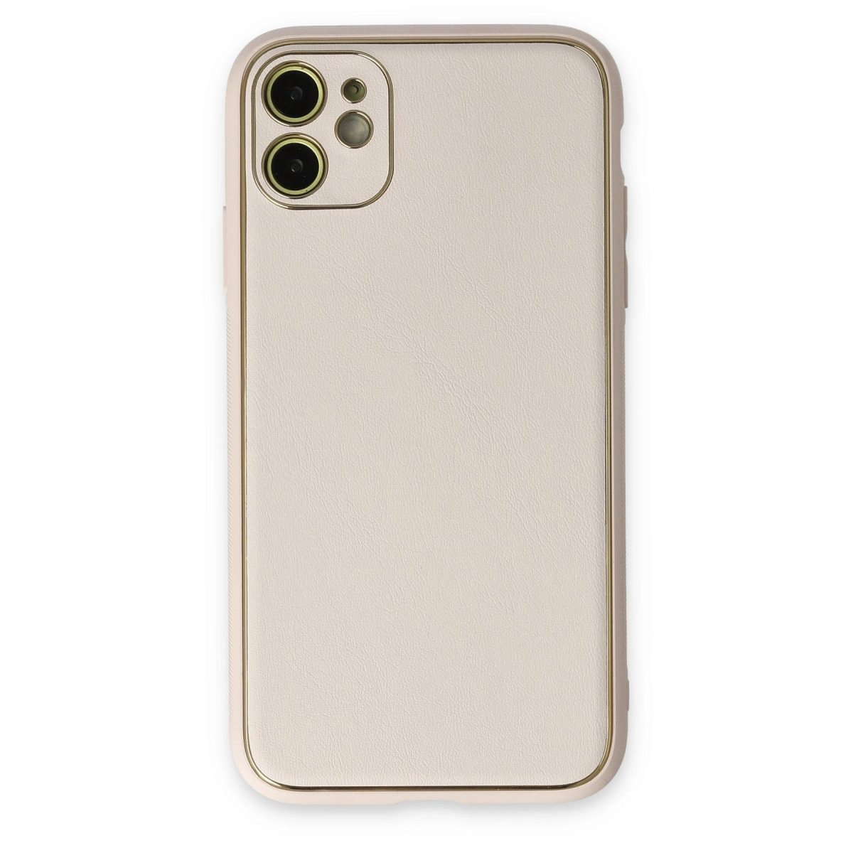 İphone 12 Kılıf Coco Deri Silikon Kapak - Beyaz İphone 12 Kılıf Coco Deri Silikon Kapak - Beyaz