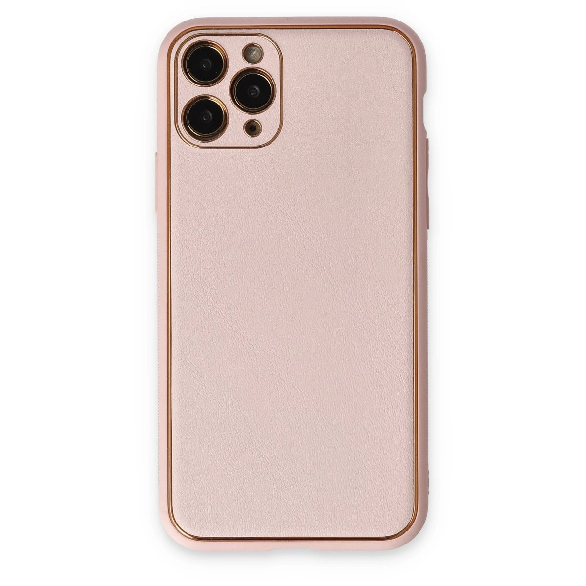 İphone 11 Pro Max Kılıf Coco Deri Silikon Kapak - Pudra