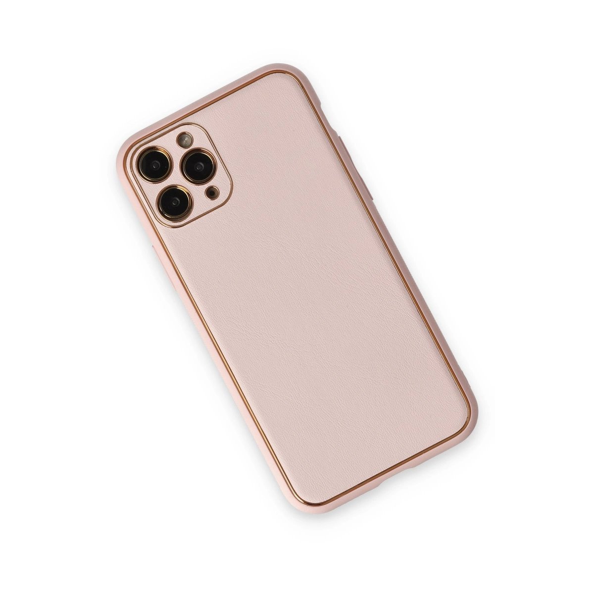 İphone 11 Pro Max Kılıf Coco Deri Silikon Kapak - Pudra