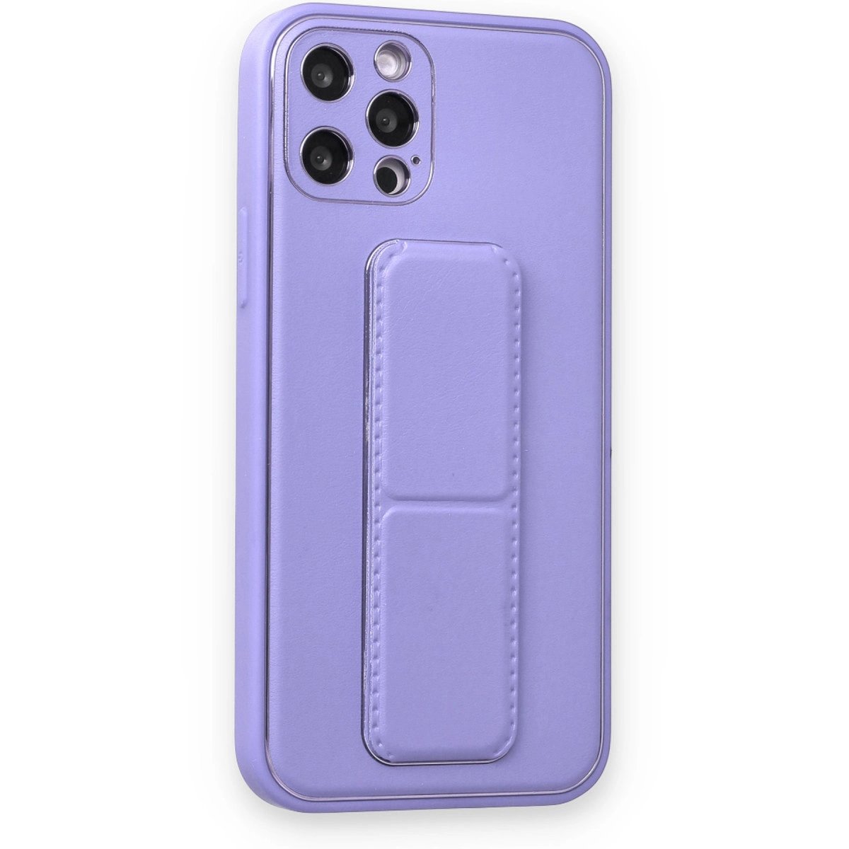 İphone 12 Pro Kılıf Coco Deri Standlı Kapak - Koyu Lila İphone 12 Pro Kılıf Coco Deri Standlı Kapak - Koyu Lila