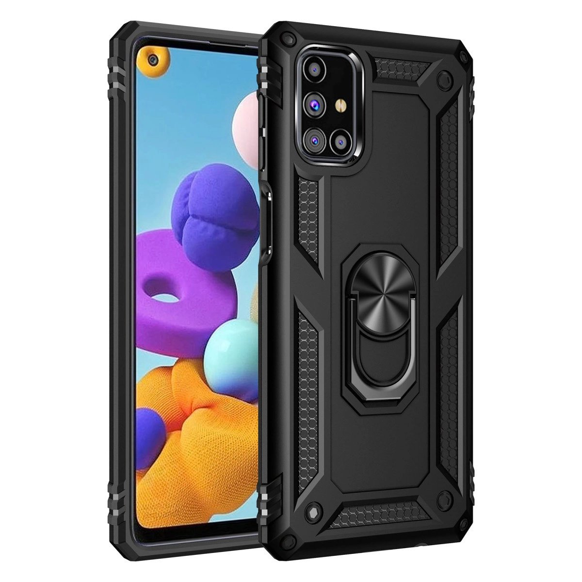 Samsung Galaxy M51 Kılıf Sofya Yüzüklü Silikon Kapak - Siyah Samsung Galaxy M51 Kılıf Sofya Yüzüklü Silikon Kapak - Siyah