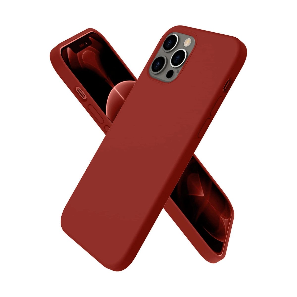 İphone 12 Pro Max Kılıf First Silikon - Bordo