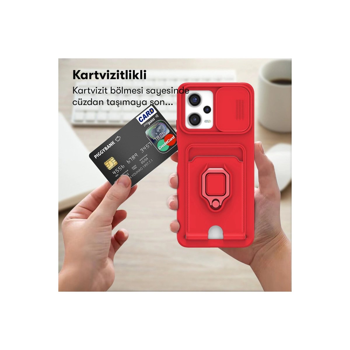 Xiaomi Redmi Note 12 Pro 5g Kılıf Zuma Kartvizitli Yüzüklü Silikon - Kırmızı Xiaomi Redmi Note 12 Pro 5g Kılıf Zuma Kartvizitli Yüzüklü Silikon - Kırmızı