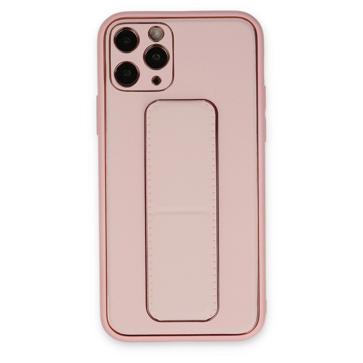 İphone 11 Pro Max Kılıf Coco Deri Standlı Kapak - Pembe