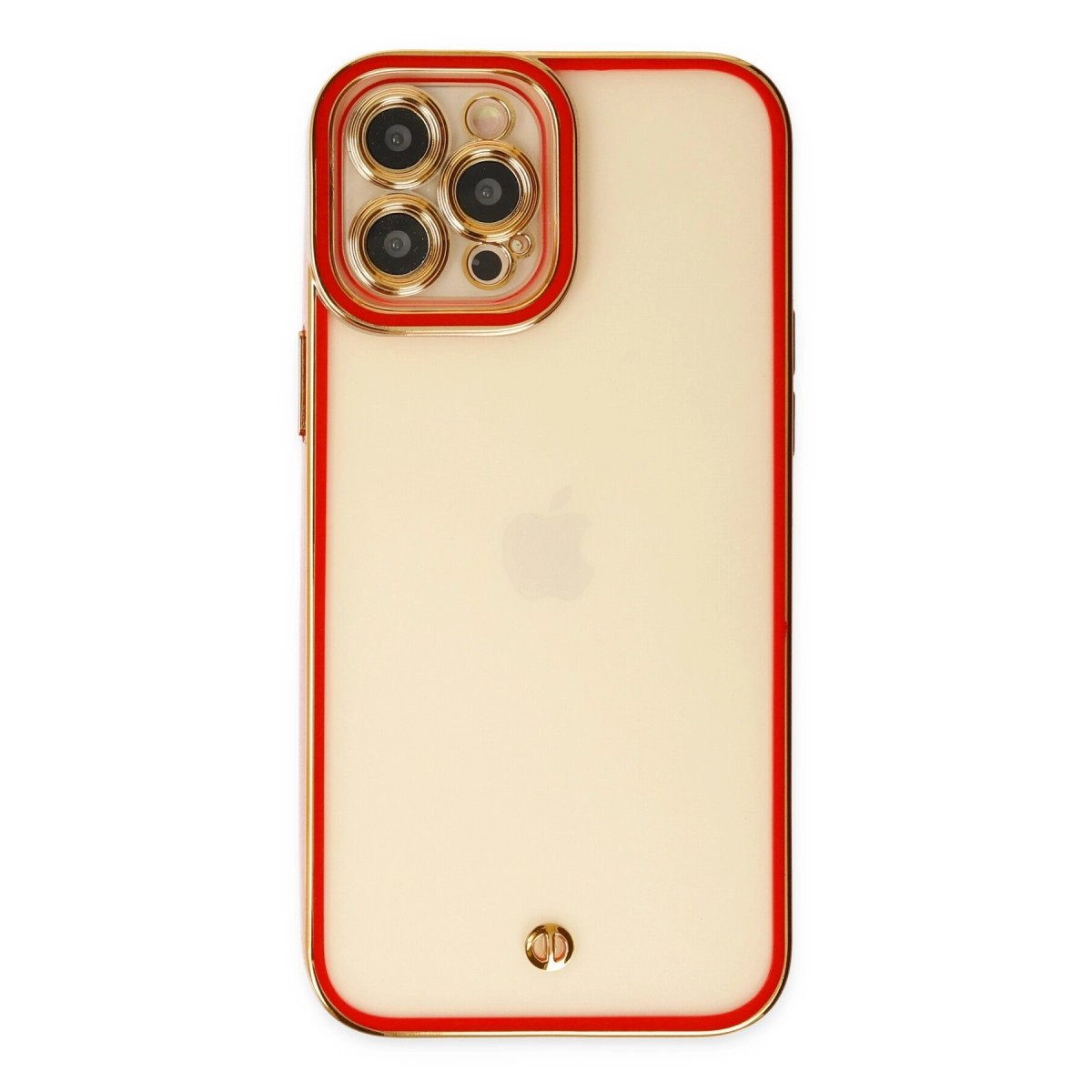 İphone 12 Pro Kılıf Liva Lens Silikon - Kırmızı