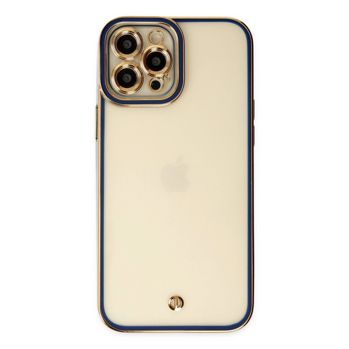 İphone 12 Pro Kılıf Liva Lens Silikon - Mavi