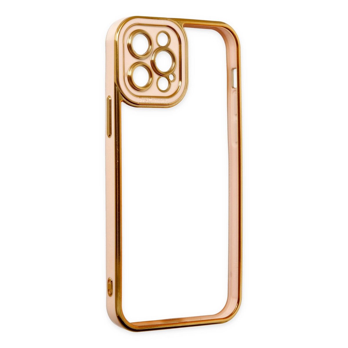 İphone 12 Pro Max Kılıf Liva Lens Silikon - Rose